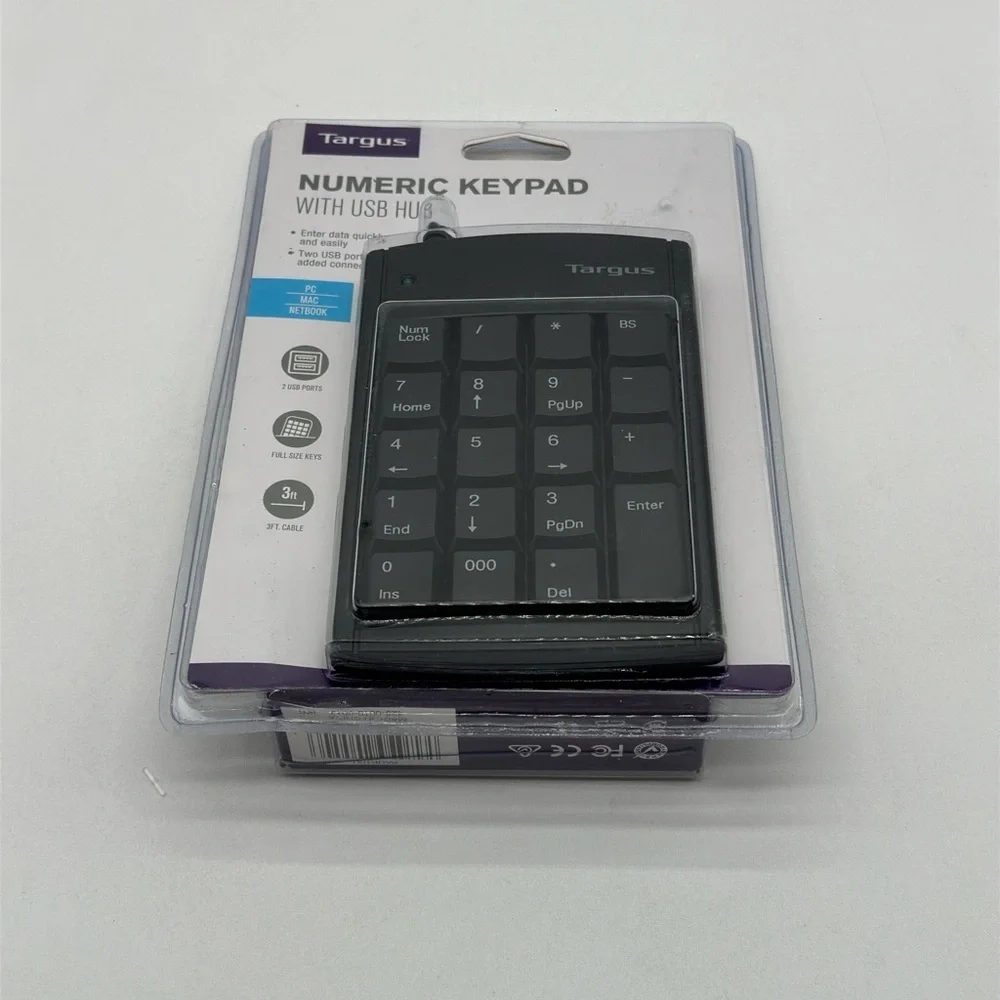 Factory Sealed！Targus PAUK10U Wired USB 2.0 Numeric Keypad with‎ 2 Port Hub